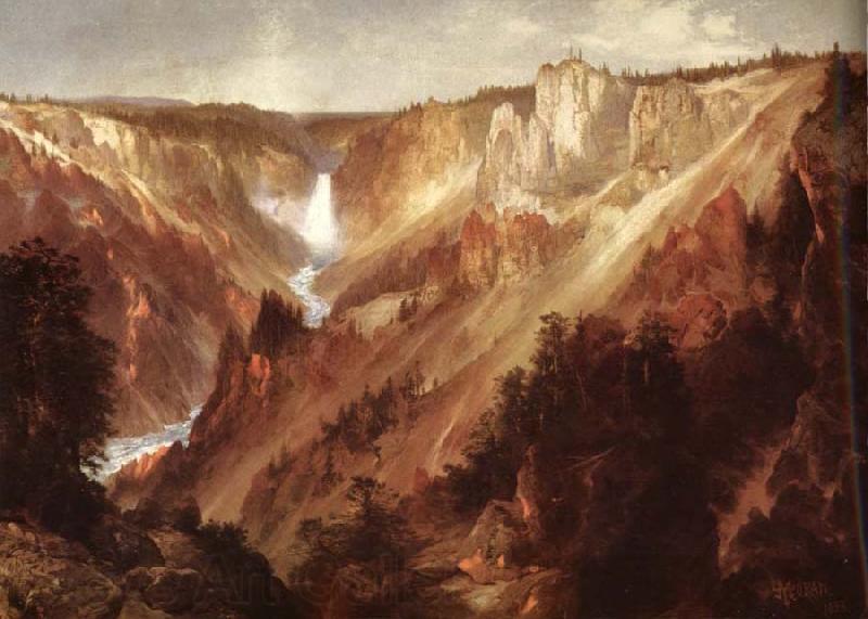 Moran, Thomas Lower falls of the yellowstone France oil painting art